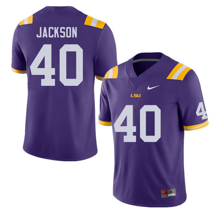 Men #40 Landon Jackson LSU Tigers College Football Jerseys Sale-Purple